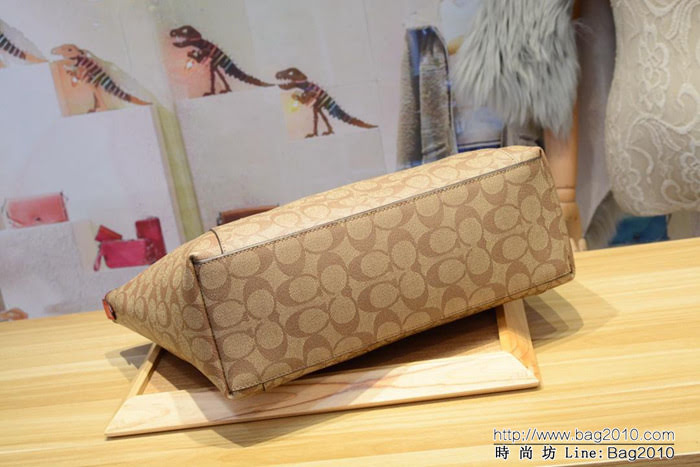 COACH蔻馳 原單 頭層牛皮 經典C紋 時尚大容量購物袋托特包 非常百搭 55064  Chz1001